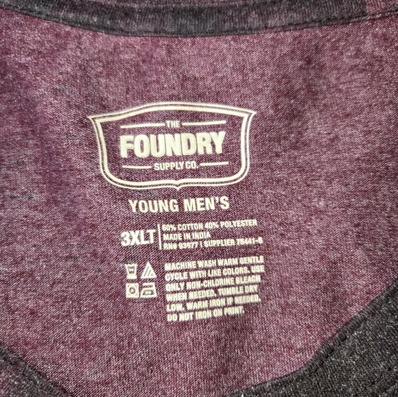 Size 3X The Foundry Supply Co Men’s Henley Shiry - Picture 3 of 5